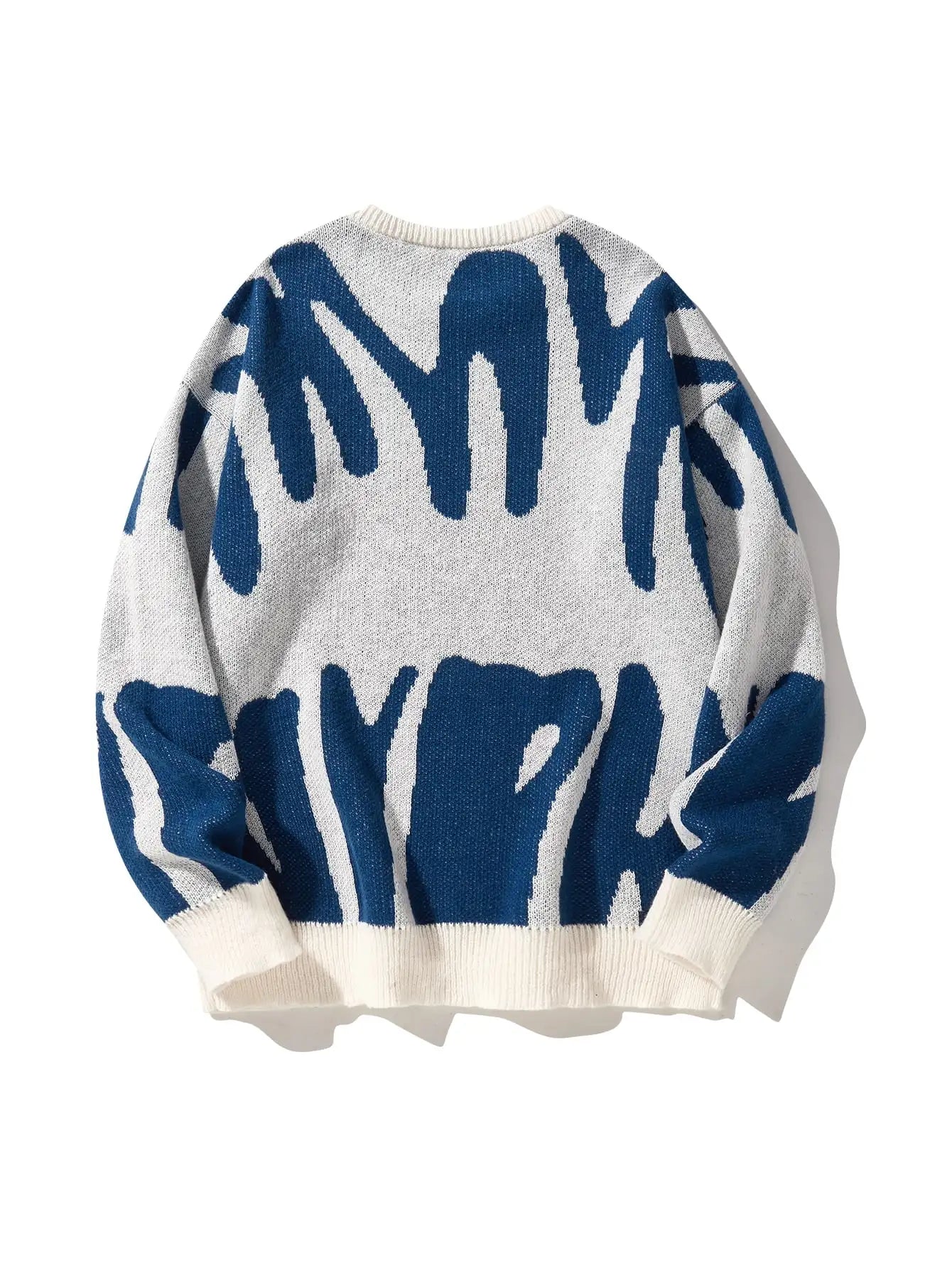 Contrast Jacquard Knit Pullover